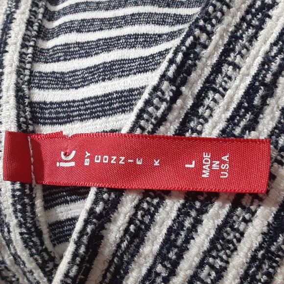 Vintange IC By Connie K Swing Blazer Striped Black White Women's Large BOHO - Picture 7 of 8